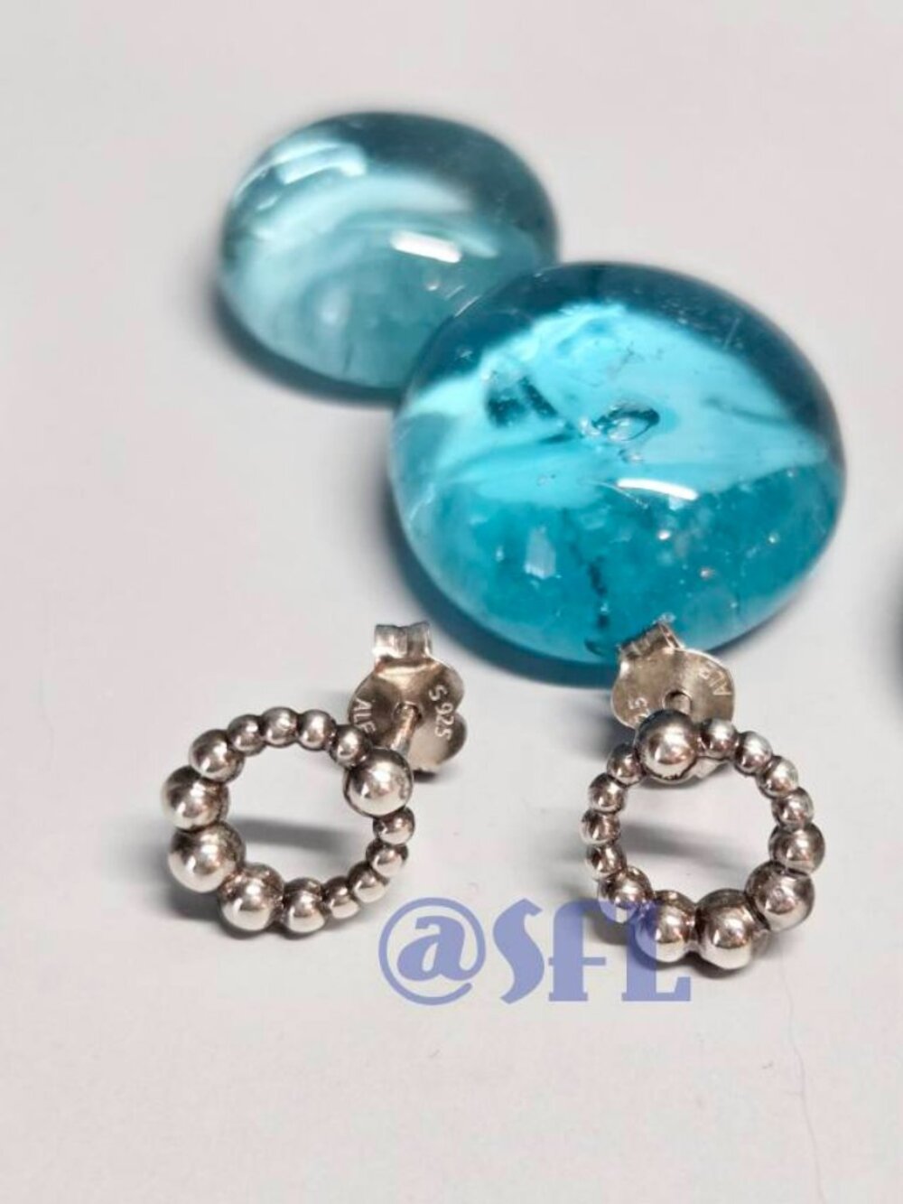 Authentic Pandora Beaded Circle Studs Sterling Silver Earrings Retired